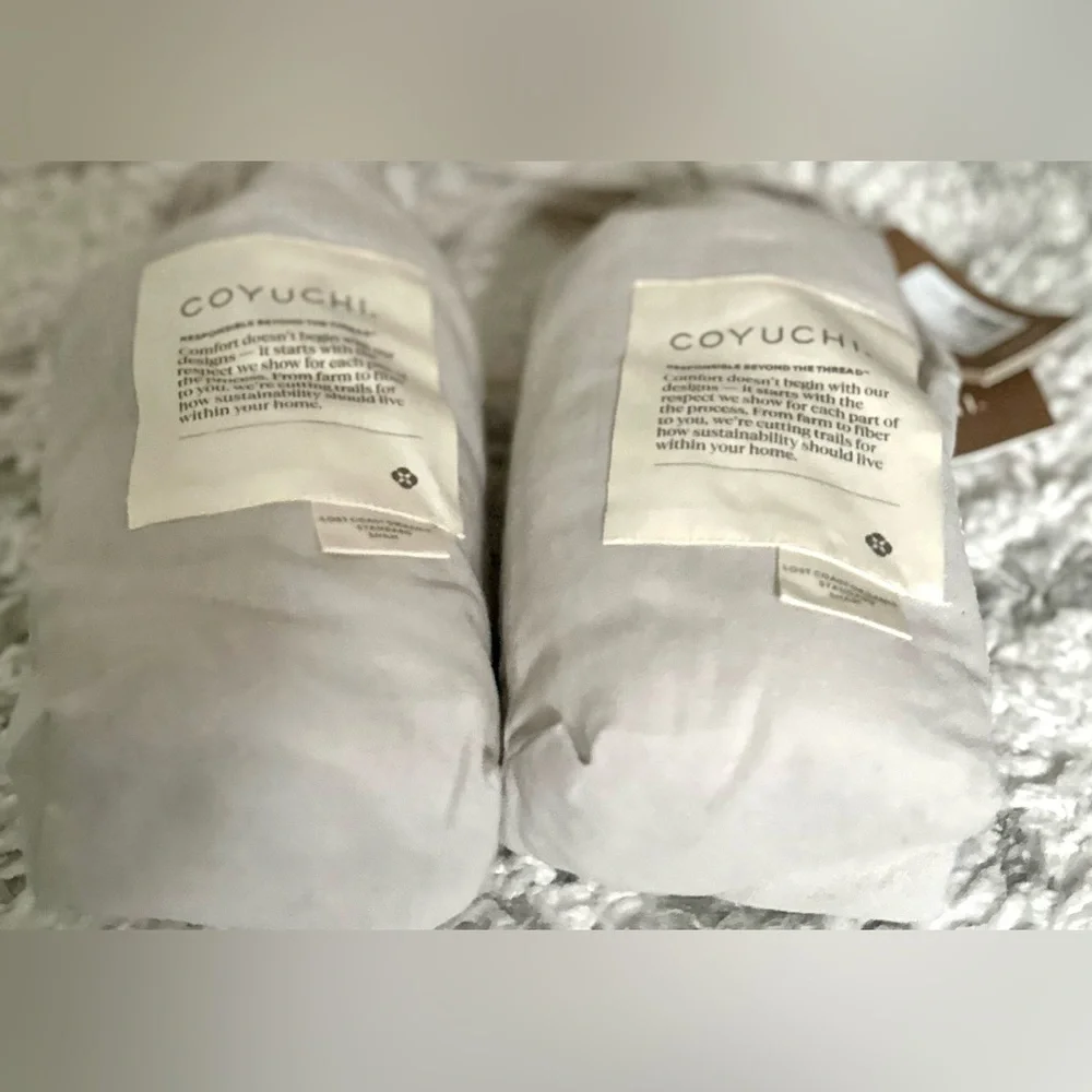 RARE 🎸COYUCHI NWT LOST COAST DECORATIVE ORGANIC PILLOW COVERS (2)— Standard